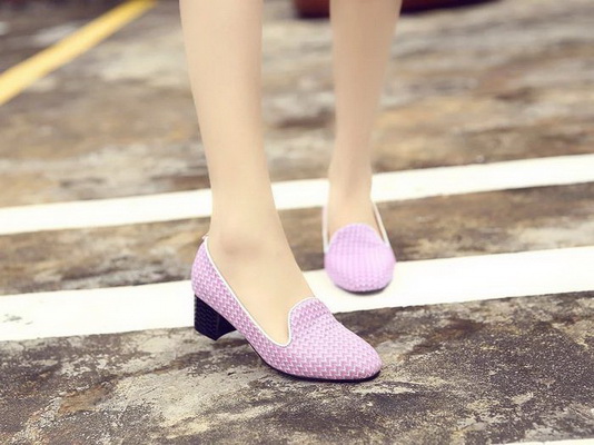 CHANEL Shallow mouth Block heel Shoes Women--014
